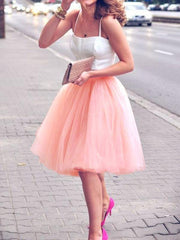 Inrosy mi-longue jupe tutu en tulle élégant mignon femme rose