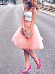 Inrosy mi-longue jupe tutu en tulle élégant mignon femme rose