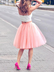 Inrosy mi-longue jupe tutu en tulle élégant mignon femme rose