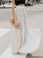 Inrosy jupe maxi longue plissé élégant femme robe