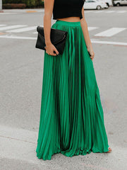 Inrosy jupe maxi longue plissé élégant femme robe