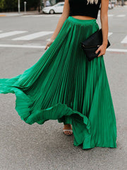 Inrosy jupe maxi longue plissé élégant femme robe