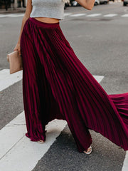 Inrosy jupe maxi longue plissé élégant femme robe