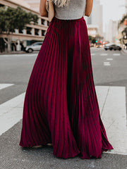 Inrosy jupe maxi longue plissé élégant femme robe