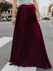 Inrosy jupe maxi longue plissé élégant femme robe