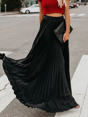 Inrosy jupe maxi longue plissé élégant femme robe