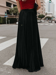 Inrosy jupe maxi longue plissé élégant femme robe