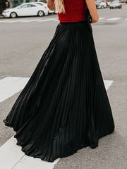 Inrosy jupe maxi longue plissé élégant femme robe