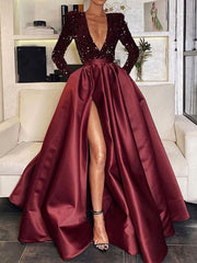 Inrosy robe longue brillante paillette manches longues élégant de soirée