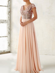 Inrosy robe longue mousseline paillette décolleté dos élégant de soirée