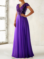 Inrosy robe longue mousseline paillette décolleté dos élégant de soirée