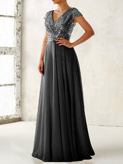 Inrosy robe longue mousseline paillette décolleté dos élégant de soirée