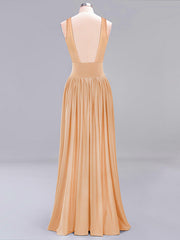 Inrosy robe demoiselles d'honneur longue fendu le côté v-cou bretelle femme élégant