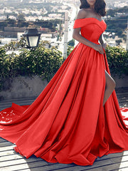 Inrosy robe longue fendu le côté dos nu col bateau élégant mode de soirée