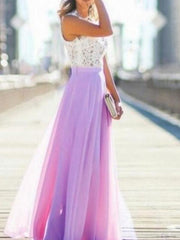 Inrosy robe longue avec dentelle mousseline fluide élégant de soirée