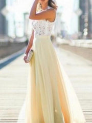 Inrosy robe longue avec dentelle mousseline fluide élégant de soirée