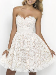 Inrosy robe courte dentelle bustier fluide élégant de cocktail de plage