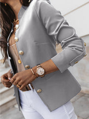 Inrosy blazer boutonnage col cheminée élégant femme veste officier