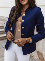 Inrosy blazer boutonnage col cheminée élégant femme veste officier