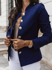 Inrosy blazer boutonnage col cheminée élégant femme veste officier