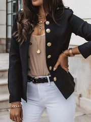 Inrosy blazer boutonnage col cheminée élégant femme veste officier