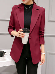 Inrosy blazer unicolore boutons col cranté manches longues élégant femme de bureau