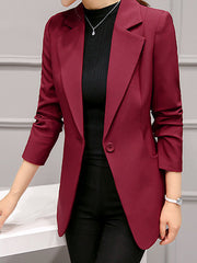 Inrosy blazer unicolore boutons col cranté manches longues élégant femme de bureau