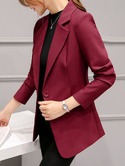 Inrosy blazer unicolore boutons col cranté manches longues élégant femme de bureau