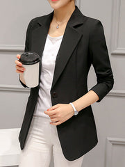 Inrosy blazer unicolore boutons col cranté manches longues élégant femme de bureau