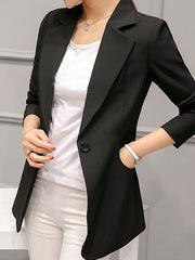 Inrosy blazer unicolore boutons col cranté manches longues élégant femme de bureau