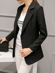 Inrosy blazer unicolore boutons col cranté manches longues élégant femme de bureau