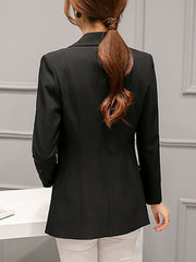 Inrosy blazer unicolore boutons col cranté manches longues élégant femme de bureau