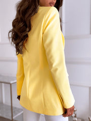 Inrosy blazer de bureau boutons poches col revers manches longues femme style tailleur