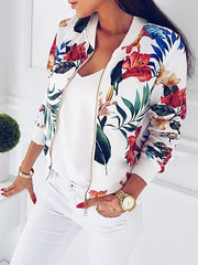 Inrosy bomber imprimé à fleurie manches longues femme veste