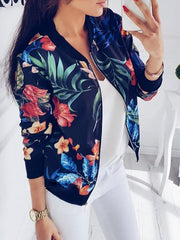 Inrosy bomber imprimé à fleurie manches longues femme veste