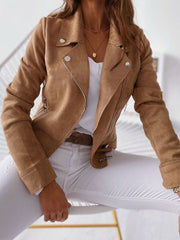 Inrosy perfecto veste en suedine fermeture éclair mode femme jacket