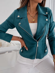 Inrosy perfecto veste en suedine fermeture éclair mode femme jacket