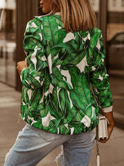 Inrosy bombers imprimé à fleurie fermeture éclair manches longues femme mode veste