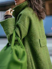 Inrosy manteau long ample ouble boutonnage col à revers femme automne et hiver