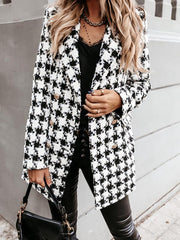 Inrosy manteau pied de poule double boutonnage femme blazer