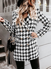 Inrosy manteau pied de poule double boutonnage femme blazer