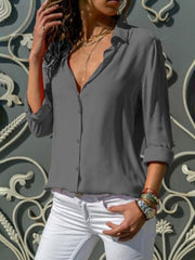 Inrosy chemisier boutonnage manches longues décontracté femme blouse