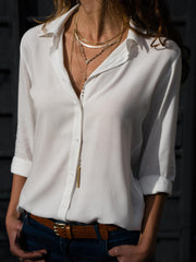 Inrosy chemisier boutonnage manches longues décontracté femme blouse