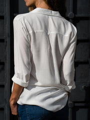 Inrosy chemisier boutonnage manches longues décontracté femme blouse