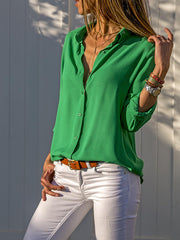 Inrosy chemisier boutonnage manches longues décontracté femme blouse