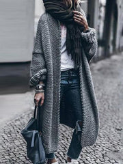 Inrosy longue cardigan en grosse maille femme oversized gris