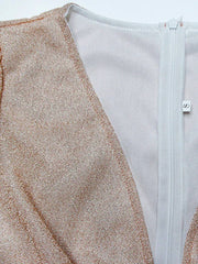Inrosy robe longue brillante paillette v-cou manches longues élégant de soirée cérémonie