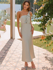 Inrosy robe demoiselle d'honneur satin trapèze bustier sans manches femme élégant doux invité mariage