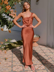 Inrosy robe demoiselle d'honneur satin trapèze bustier sans manches femme élégant doux invité mariage