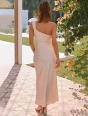 Inrosy robe demoiselle d'honneur satin trapèze bustier sans manches femme élégant doux invité mariage